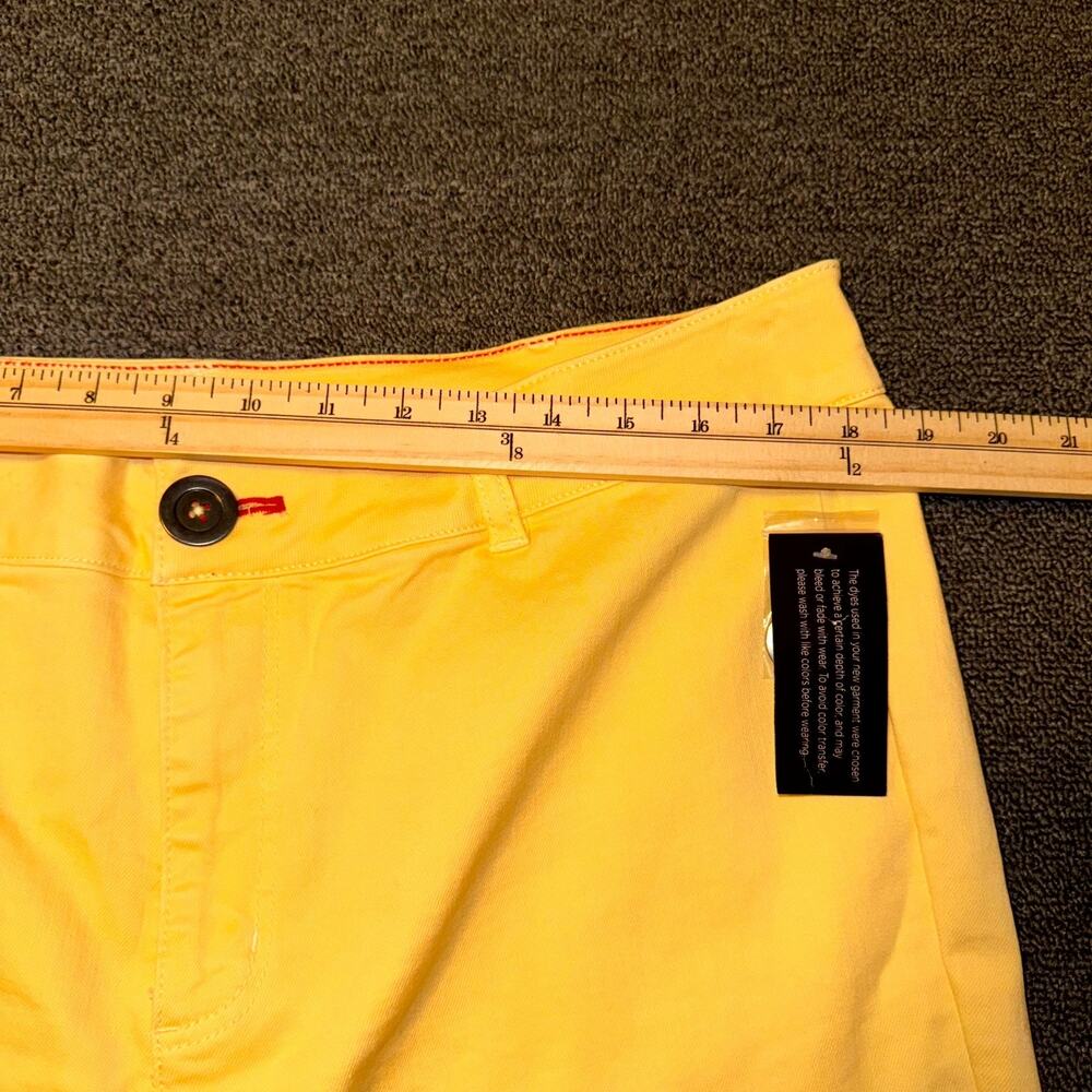 Peace Love World Jeans Women’s 18W Yellow Denim Crop Wide Leg Raw Hem NEW NWT - Picture 7 of 8